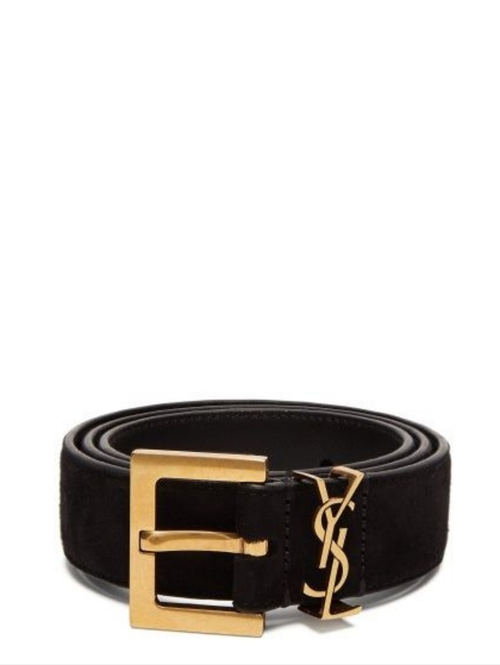 MSRP $695 NWT! Rare!!! AUTHENTIC Saint Laurent YSL Monogram Suede Belt SIZE 80 - Picture 3 of 16